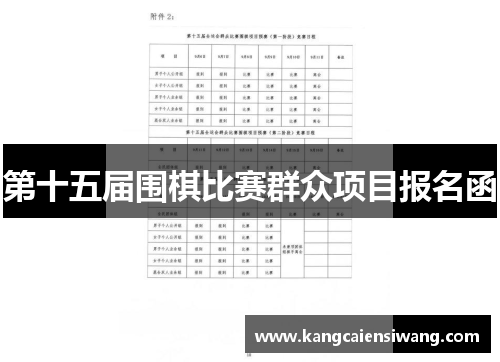 第十五届围棋比赛群众项目报名函